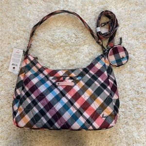 Lug Winger 2pc Hobo Bag- Pink Plaid- NWT
